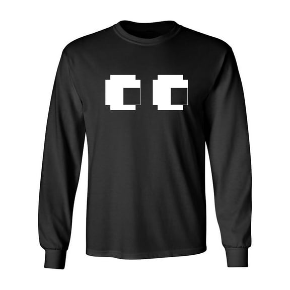 Pixel Ghost Eyes Adult Long Sleeve T-shirt