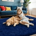 thumbnail image 3 of 4x6 Area Rugs for Living Room Rug: Soft Fluffy Shag Blue Rugs for Bedroom, Non-Slip Large Fuzzy Plush Rug Indoor Floor Carpet for Nursery Kids Boys Girls Room, Dorms, Playroom, Modern Home Decor, 3 of 18