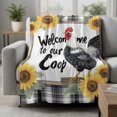 thumbnail image 2 of Black White Vintage Rooster Blanket Soft Cozy Warm Throw Blanket for Couch, Plush Fuzzy Flannel Fleece Blankets for Sofa, Sunflower Farmhouse Striped Bed Blankets Lightweight Gifts for Women, 30"x40", 2 of 9