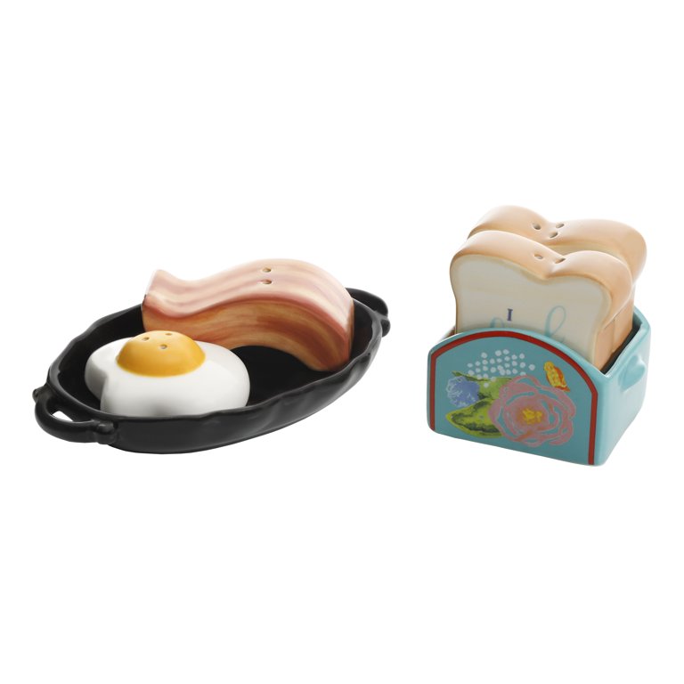 Ceramic Egg and Toast Salt and Pepper Shakers in Gift Box : : Home