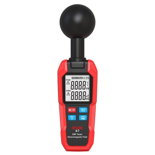 BSIDE multi-function electric field and magnetic field radiation detector K7 handheld electromagnetic radiation tester EMF meter portable RF detector