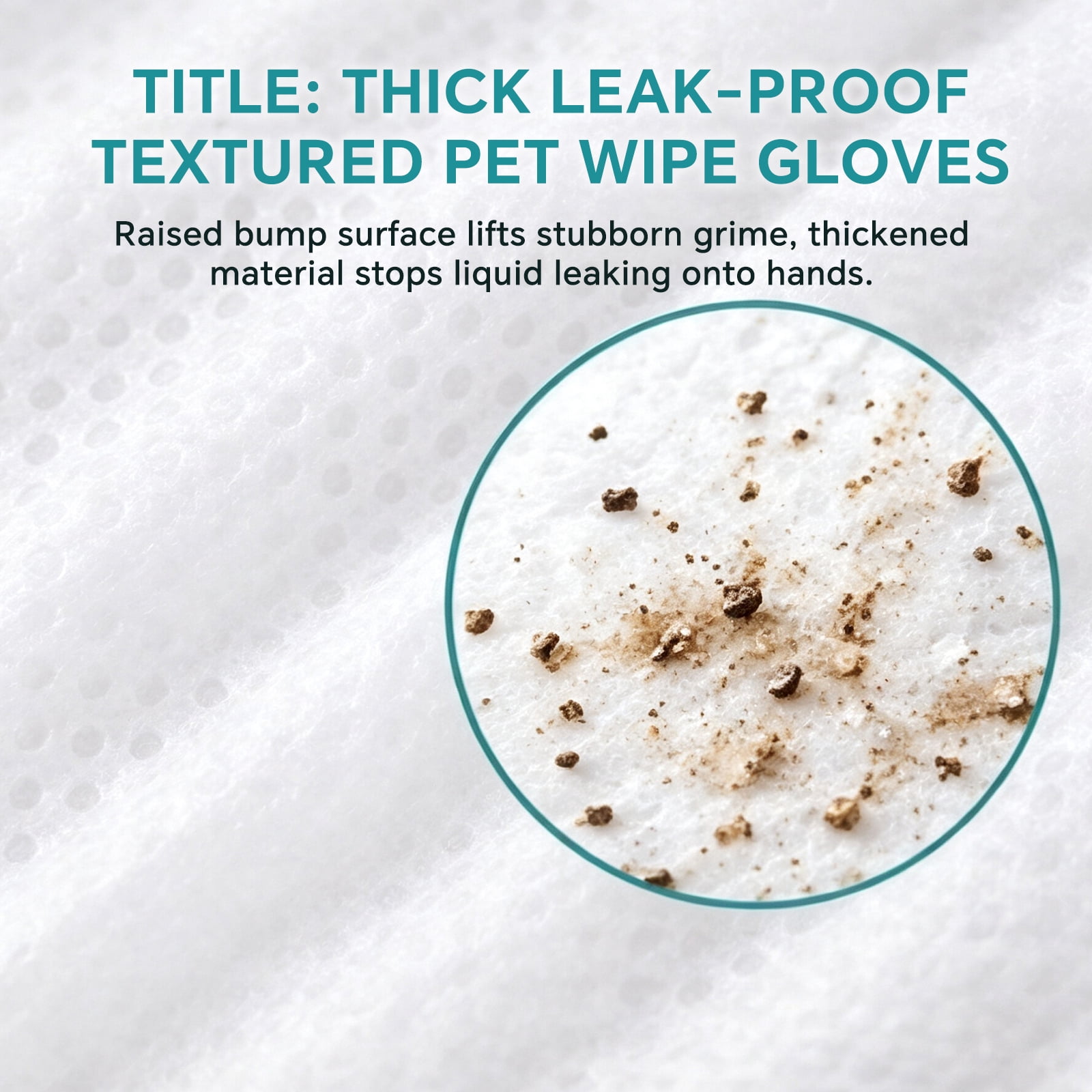 6PCS Pet Glove Wipes for Dogs & Cats, Dog Cat Washing Cleaning Gloves, Dog Grooming Bath Gloves for Daily Care and Traveling, Rinse Free, 1 Bag