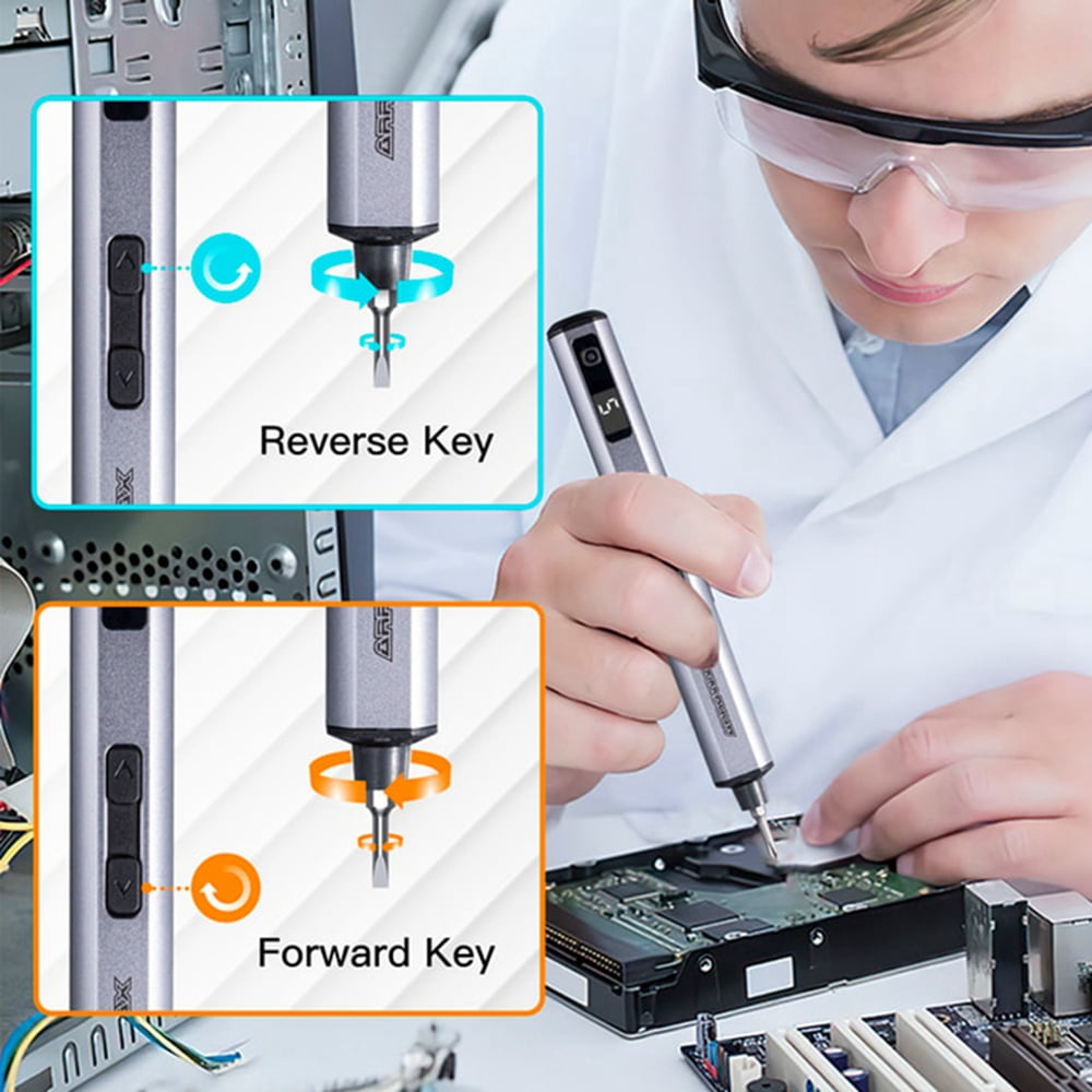AM ARROWMAX Mini Electric Screwdriver,60 in 1 Magnetic Precision Screwdriver ,5-Gear Torque ,OLED Display,Rechargeable Cordless Power Screwdriver Set,SES Nano