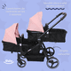 thumbnail image 3 of Carriola Gemelar Premium Ibaby Mellizi Posiciones Multiples rosa, 3 of 9