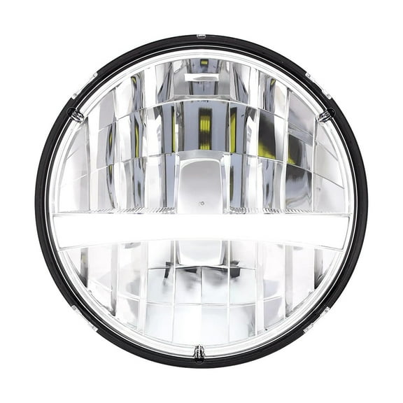United Pacific 31459 ULTRALIT High Power LED 7-inch Round Headlight w/Turn Signal & White Position Light Bar, Solid State Design, DOT/SAE - 1 Unit