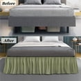 thumbnail image 6 of PiccoCasa Brushed Microfiber Bed Skirts 16" Drop Ruffled Wrap Around, Queen Olive Green, 6 of 7