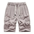 thumbnail image 2 of AXXD Mens Shorts Clearance Cargo Summer Plus Size Casual Pure Color Outdoors Pocket Beach Work Trouser Shorts New Arrival, 2 of 4