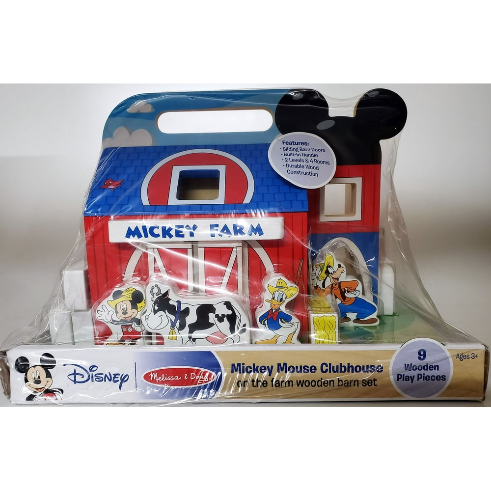 Melissa And Doug Mickey Mouse Clubhouse On The Farm Wooden Barn 9-Piece Set - Walmart.com 