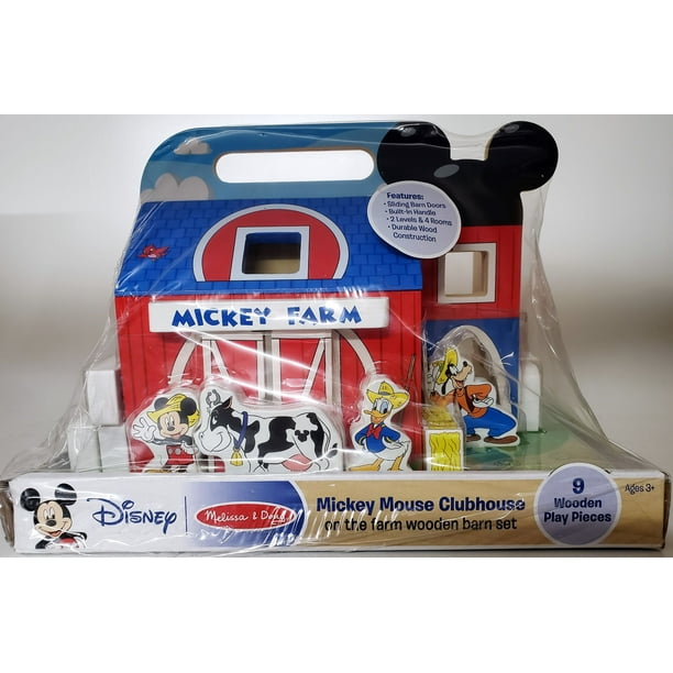 Melissa And Doug Mickey Mouse Clubhouse On The Farm Wooden Barn 9Piece