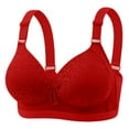 thumbnail image 2 of Women's Push Up Lace Bra - Underwire Thick Padded Add 2 Cups, Deep V Plunge Sexy Bra, Full Coverage Lift Up for Low-Cut Outfits Red 40, 2 of 5