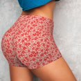 thumbnail image 4 of Fuzoiu Red Pretty Flowers Print Women's Workout Shorts,Workout Biker Shorts Women,Exercise Fitness Shorts,Scrunch Short, Athletic Shorts for Gym Yoga Running Sport Active-Medium, 4 of 8
