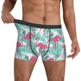 thumbnail image 3 of Mens Underwear Boxer Briefs - Flamingo print Comfort Breathable men's boxer briefs with Flex Waistband, 3 of 7