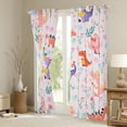 thumbnail image 3 of Manfei Kids Kawaii Dinosaur Black Out Curtains, Rustic Flower Plant Curtains Pack of 2 (42x63 Each), Pink Cute Cartoon Bedroom Curtains, Curtains and Drapes Bedroom Decor, 3 of 6