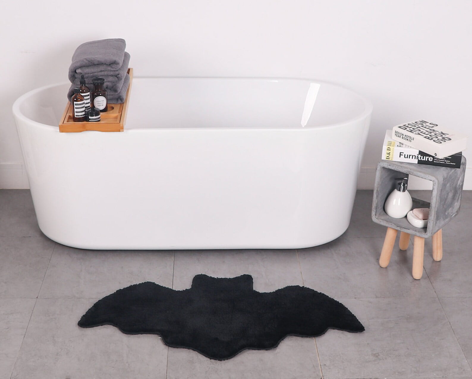 Aremetop Halloween Bath Mat Set 3-Pieces for Fall Decor, Black Halloween  Spooky Ghost Bat Farmhouse Decorations Absorbent Non-Slip Bathroom Rug +