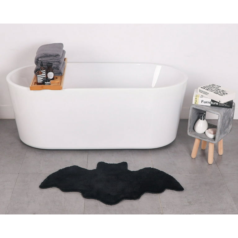 Halloween Bat Bath Mat 36X20 Home Decor Bats Bath Rugs for Bathroom Non  Slip, Go