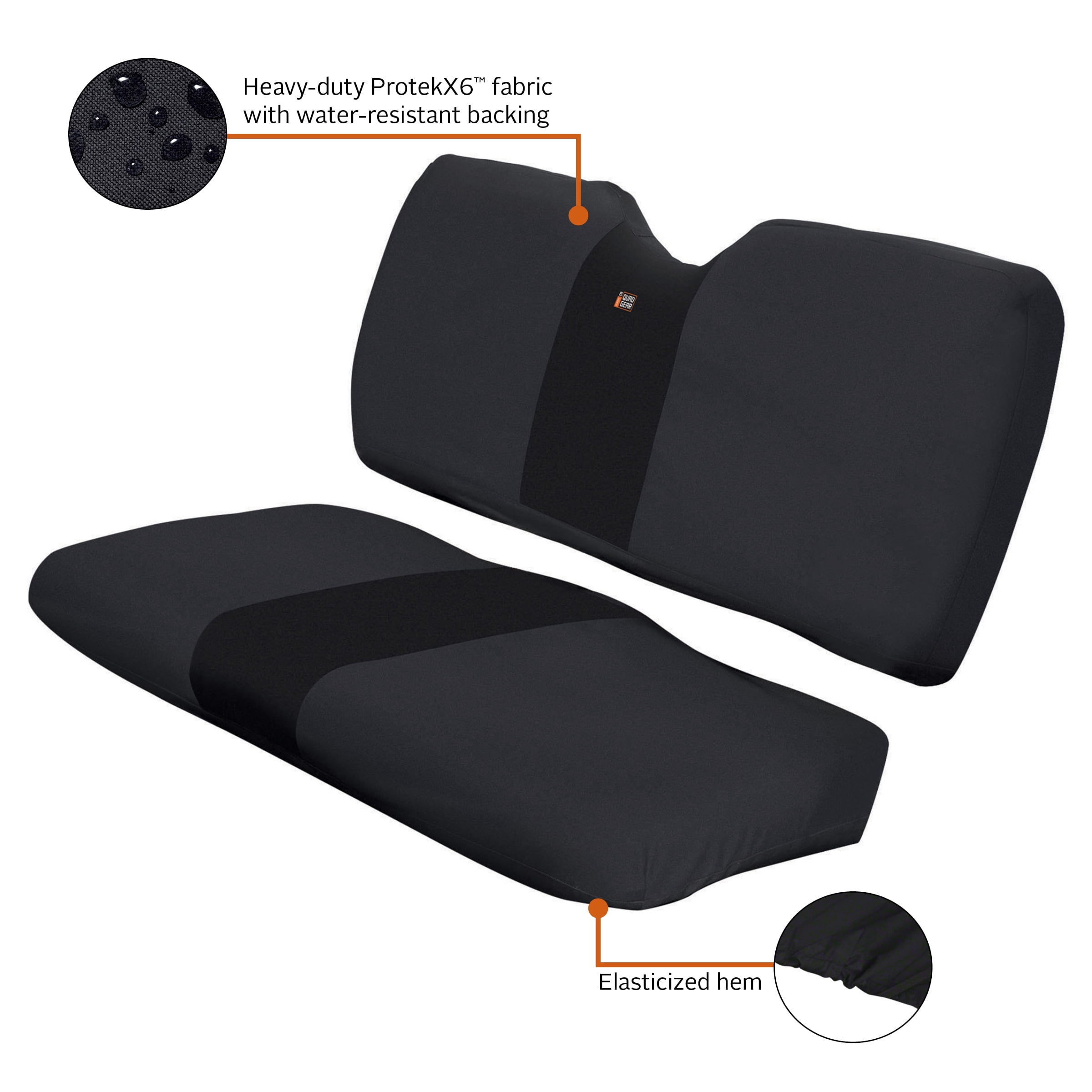 Classic Accessories QuadGear UTV Bench Seat Cover, Fits Polaris® Ranger Full Size, 800, 6x6 800, Diesel (2015 models and older), Black