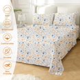 thumbnail image 3 of Floral Queen Sheets Soft Breathable Microfiber Vintage Printed Bed Sheet Set Deep Pocket Fitted Sheet Included Flower Pattern, 3 of 7