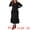 Black, variant on DARING DIVA Plus Size Ribbed Knit Long Sleeve Ruffled Hem Midi Dress 1X Purple Red