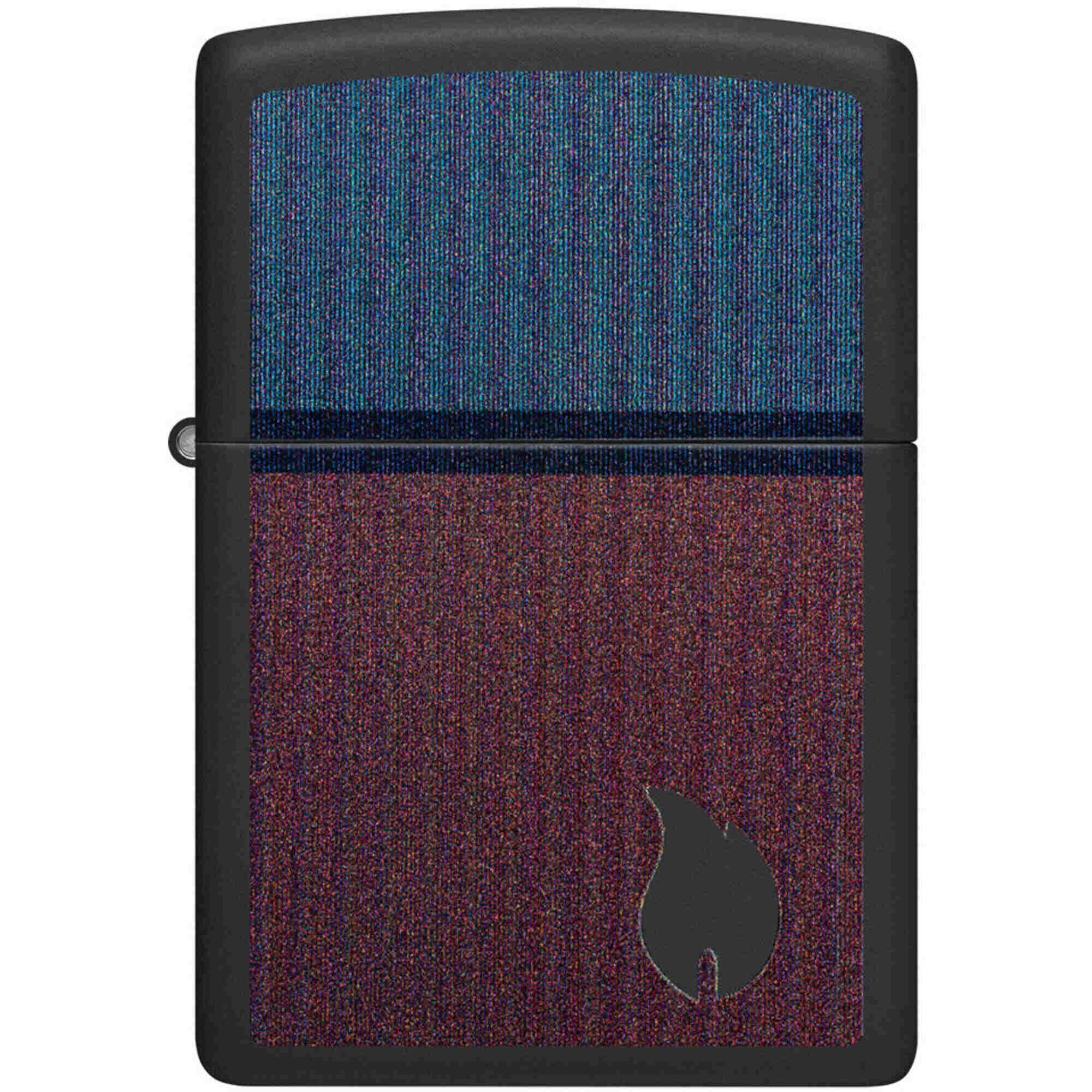 Zippo 46476 Color Block Flame Design Matte Black Pocket Lighter