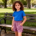 thumbnail image 4 of ATOGUTA Athletic Shorts for Girls Lightweight Running Shorts for Teen Girls Kids Sports Active Short with Pocket and Elastic Size 1T-11, Purple, 4 of 6