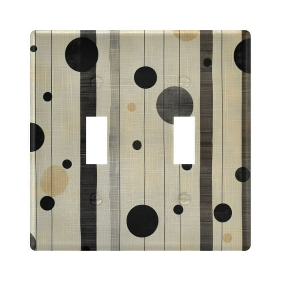 Yayeee Toggle Light Switch Wall Plate 2-Gang 4.56"x4.48" Decorative Outlet Cover, Stripes Pattern