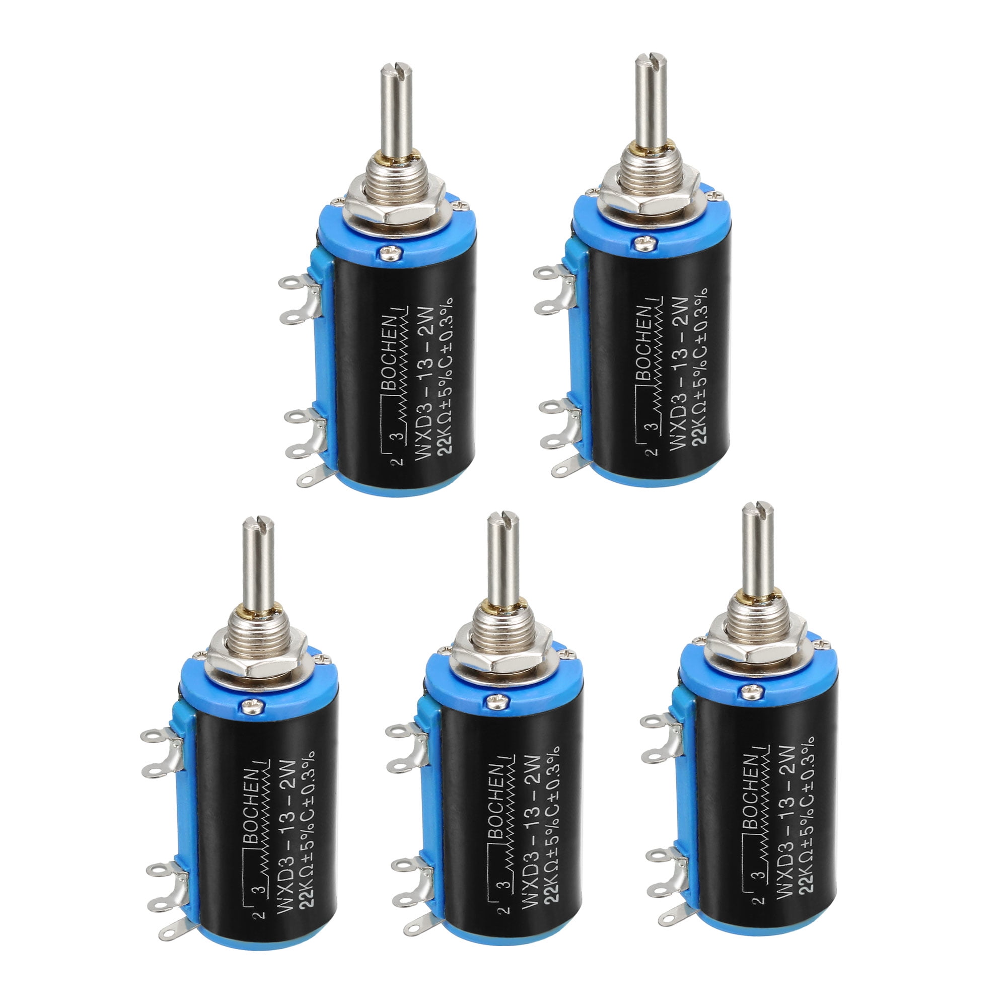 uxcell 100K Ohm Potentiometer Pots Adjustable Resistors Wire Wound Multi Turn Precision with knobs 1pcs 