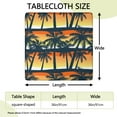 thumbnail image 2 of Backed Square Tablecloth with Tropical Beach Sunset and Boho Prints, Waterproof and Stain-Resistant Vinyl Table Cover with Elastic Edge for Secure Fit and Table Protection, 2 of 6