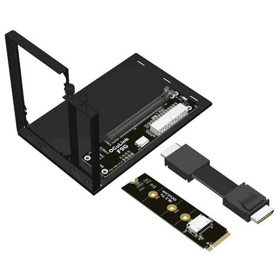 F9G-F9934-F4C-BK7 EGPU OCuLink GPU Dock M.2 NVMe to Oculink Adapter with Oculink Cable ATX Type PCIe4.0 64Gbps 25CM