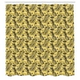 thumbnail image 3 of Ambesonne Tropical Shower Curtain, Pineapples Flowers Palms, 69"Wx84"L, Yellow Grey, 3 of 5