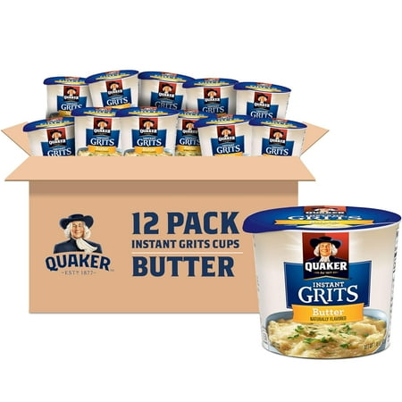 (12 pack) Quaker Instant Grits, Butter, 1.48 oz Cup