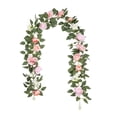 thumbnail image 2 of QAZbgdl Artificial Rose Leaf Vine Garland | 1-Piece Wedding Arch Decoration | 100cm, 170cm, or 200cm Length | Flexible Rattan with Pink & White Flowers for Outdoor & Indoor Decor, 2 of 6