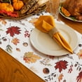 thumbnail image 3 of OVZME Balle Fall Leaves Table Runner for Kitchen Dining Table, Thanksgiving Autumn Printed Harvest Pumpkins Maple Leaves for Halloween Holiday Home Decorations, Water-Proof, Washable, 13" W x 90" L, 3 of 6