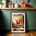 thumbnail image 6 of Retro Negroni Art: Timeless Tuscan Charm - Tuscany Italy Illustration Cocktail Vintage Poster Fruit Travel Poster Bar Kitchen Decor Black Framed Wall Art Print 16 x 24 inches, 6 of 8