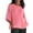 Pink, variant on Women Elegant T-Shirt Solid Color Short Sleeve O-Neck Cotton Casual Split Tshirt Adult Durable Sunsuit Clothes