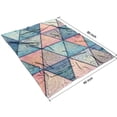 thumbnail image 4 of Pink and Blue Triangular Floral Boho Pattern Blanket,Comfortable Soft Lamb Wool Throw Blanket,All Season,Warm Lightweight Blankets for Sofa Bed Couch Living Room Chair,60"x80", 4 of 4
