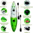 thumbnail image 7 of Tandem Fishing Kayak, 12.4FT for 2-3 Adults with Paddle, Comfortable Seats, 600LBS Capacity, Hard-Shell Ocean Kayak, 7 of 7