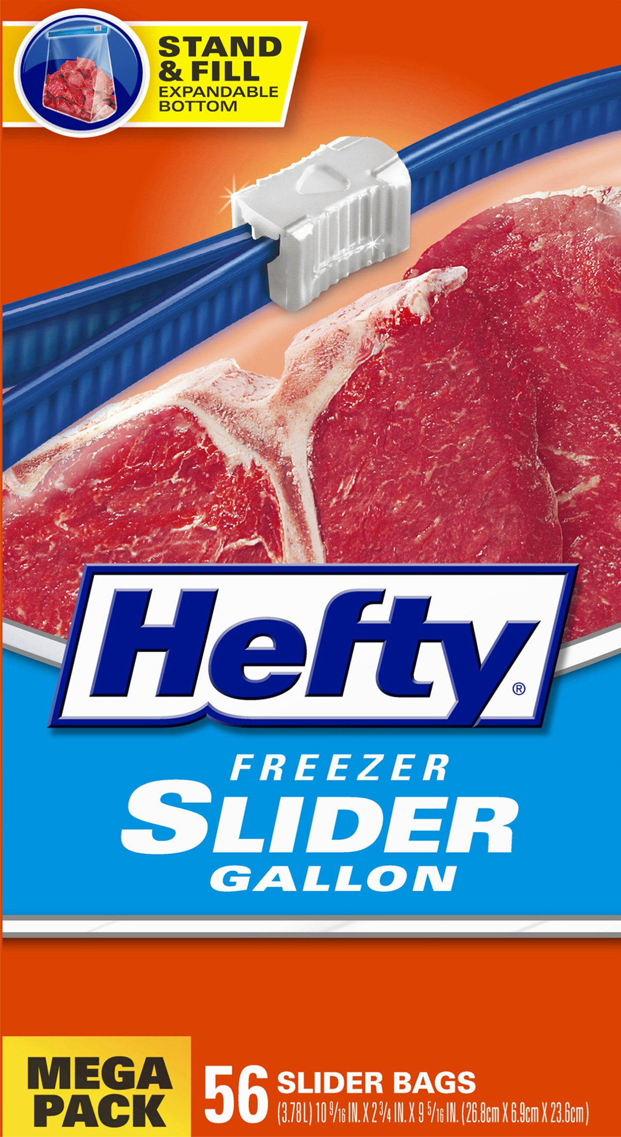 Hefty Slider Freezer Storage Bags, Gallon Size, 56 Algeria