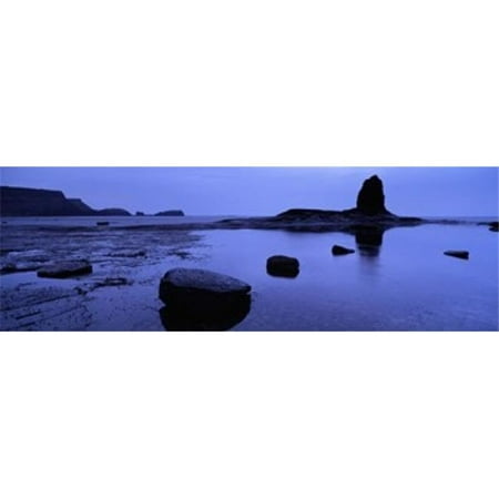 Panoramic Images PPI91864L Silhouette Of Rocks On The Beach  Black Nab  Whitby  England  United Kingdom Poster Print by Panoramic Images - 36 x 12