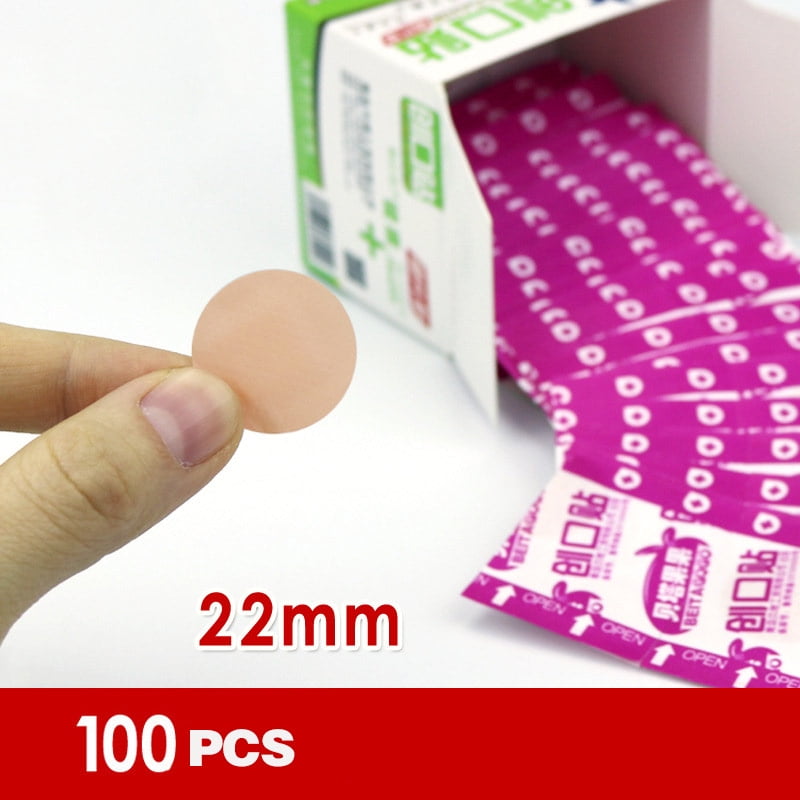 alextreme 100 Pack Spot Adhesive Bandages Round Sheer Sterile Non-Stick Pad for Minor Wound Care Fitness and Shaping