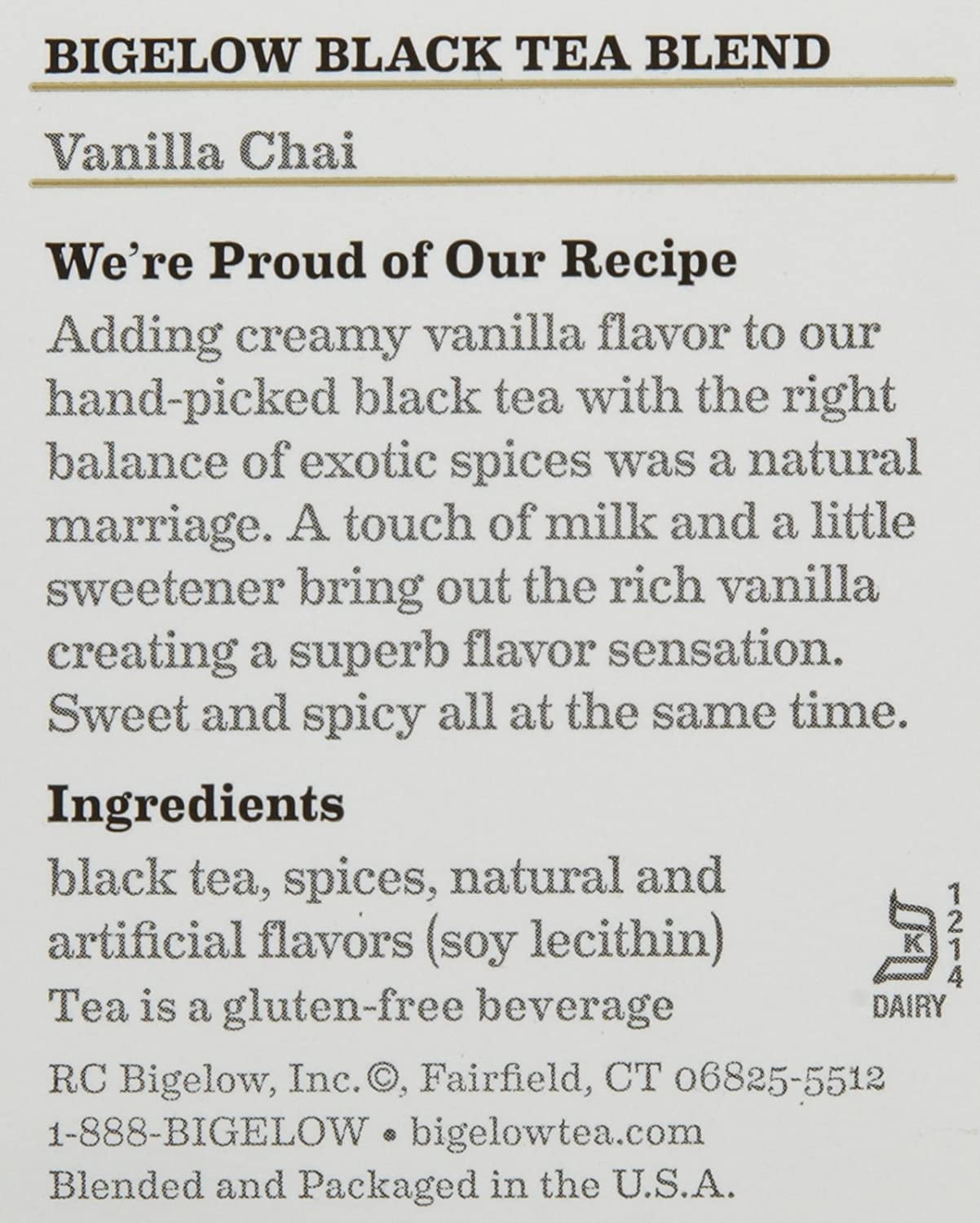 Bigelow Vanilla Chai Tea Bags - 20 Ct - 3 Pk