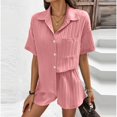 thumbnail image 2 of Women Short Set Two Piece Button Up Shirts and Shorts Summer Clothes Beach Sets for Women, 2 of 7