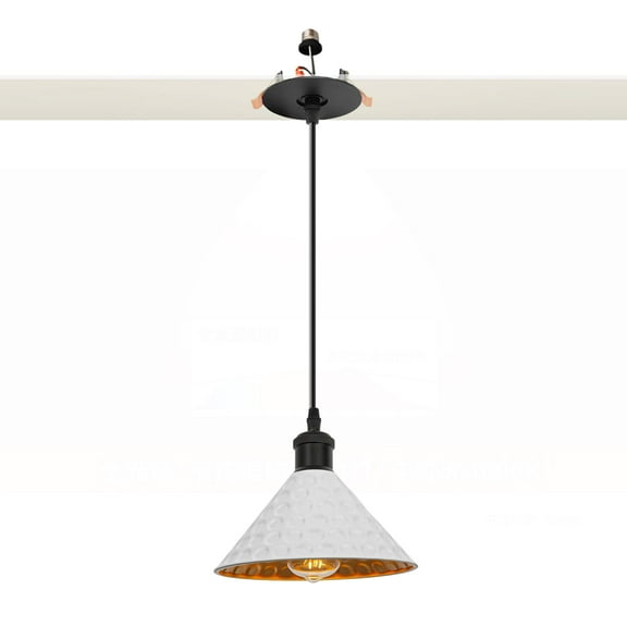 Kiven Vintage Can Lights Retrofit Recessed Lighting with E26 Power Outlet Adapter, 4/5/6 Inch Replacement Conversion Kit, Farmhouse Pendant Lighting Fixture for Hallway Kitchen,White