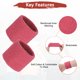 thumbnail image 5 of Uxcell 24PCS Bandas de sudor deportivas, muñequeras de algodón absorbentes para entrenamiento/baloncesto/correr [Rojo Rosa, 5cm de ancho], 5 of 7