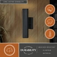 thumbnail image 2 of Vaxcel Chiasso Aluminum 2 Light LED Black Outdoor Wall Lantern Clear Glass, 2 of 11