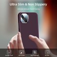 thumbnail image 5 of [5 in 1 for iPhone 13 Pro Case, with 2 Pack Screen Protector + 2 Pack Camera Lens Protector, Liquid Silicone Slim Shockproof Protective Phone Case [Microfiber Lining] 6.1 (Dark Purple)…………, 5 of 14