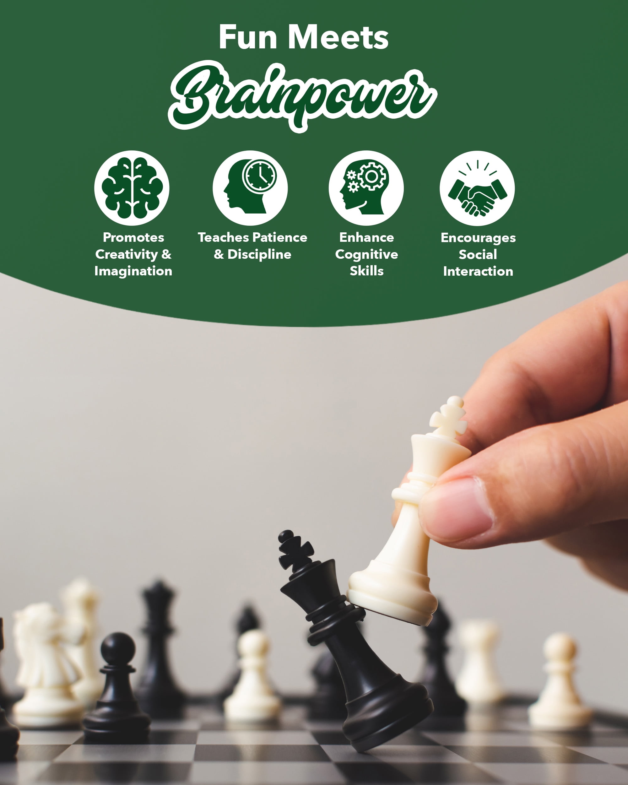 WE Games Travel Tournament Chess Set, 20 in. Roll Up Vinyl Chess Board with Storage Bag