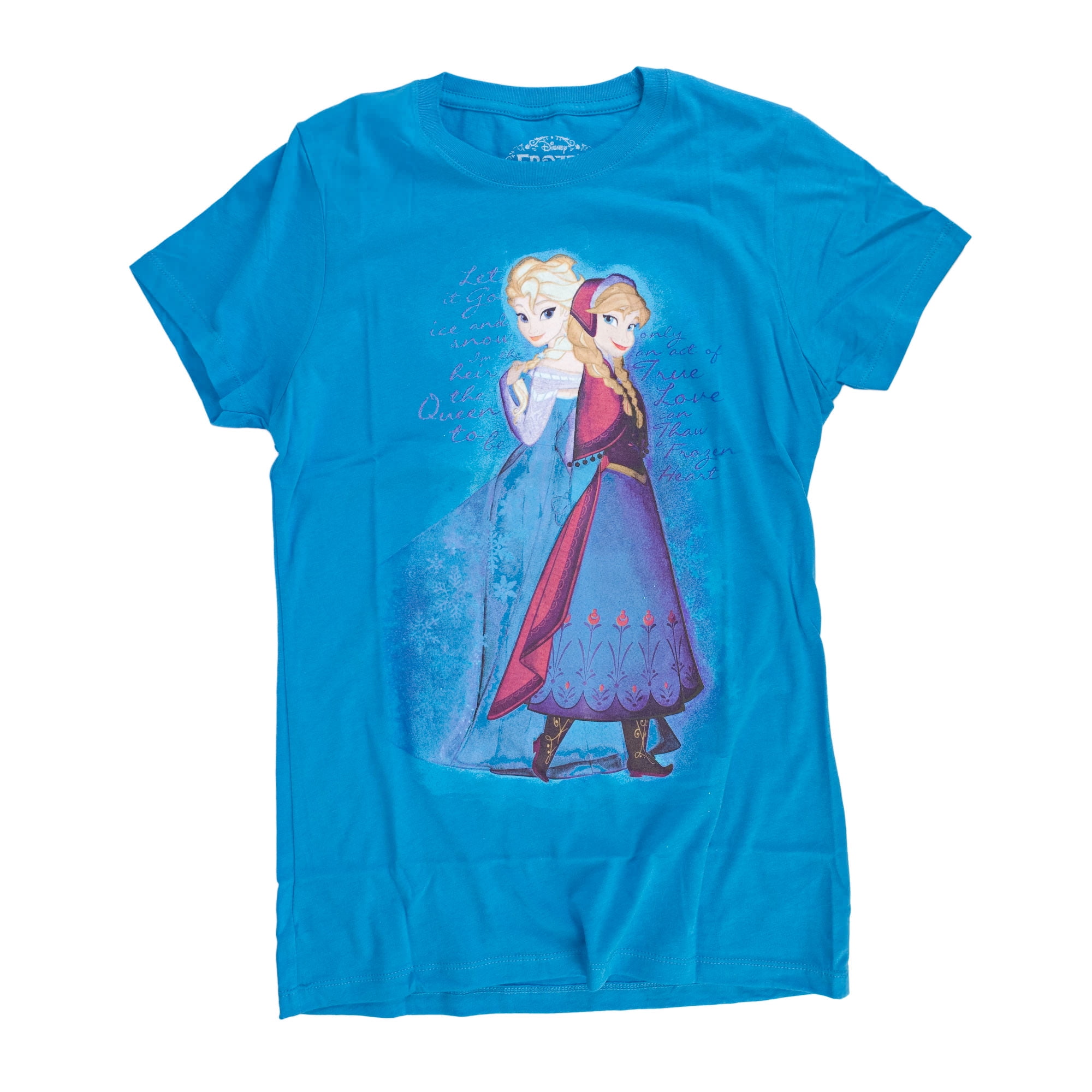 Disney Frozen Elsa and Anna Alpine Summer Juniors Charcoal Black T-Shirt 