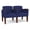 OpenHous Cobalt, variant on Belmont Lounge Reception Waiting 2 Seat Tandem Seating / Walnut Wood Legs / Blue