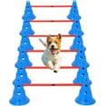 thumbnail image 1 of Dog Agility Hurdle Cone Set, Dog Training Equipment with 12 Agility Cones 6 Agility Rods 2 Rod Buckles, Pet Agility Course Set Puppy Obstacle Course Jump with Storage Bag for Outdoor, 1 of 6
