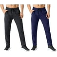 thumbnail image 2 of ASUDESIRE 2 Pack Men's Sweatpants Quick Drying Open Bottom Active Athletic Casual Pants Jogger Running Workout Gym Pants with Pockets, 2 of 7